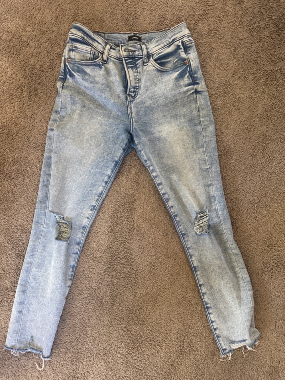 Express Cropped Skinny Mid Rise Jeans